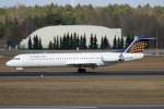 Contact Air Fokker 100 D-AFKD nach der Landung in Berlin-Tegel am 27.02.2010
