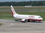Air Berlin B 737-8Q8 D-ABBU bei der Ankunft in Berlin-Tegel am 21.08.2010