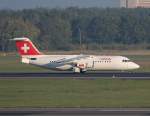 Swiss Avro Regjet RJ100 HB-IYY nach der Landung in Berlin-Tegel am 10.10.2010