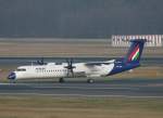 Malev De Havilland Canada DHC-8-402Q HA-LQC bei der Ankunft in Berlin-Tegel am 02.04.2011