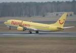 Tuifly B 737-8K5 D-AHFI beim Start in Berlin-Tegel am 02.04.2011