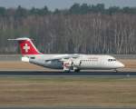 Swiss Avro Regjet RJ100 HB-IXT nach der Landung in Berlin-Tegel am 03.04.2011