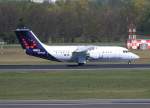 Brussels Airlines Avro Regjet RJ85 OO-DJZ nach der Landung in Berlin-Tegel am 21.04.2011