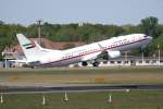 United Arab Emirates B 737-8EX(BBJ 2) A6-AUH beim Start in Berlin-Tegel am 30.04.2011