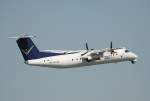 InterSky De Havilland Canada DHC-8-314Q OE-LIC nach dem Start in Berlin-Tegel am 08.05.2011