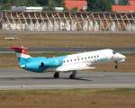 Luxair Enbraer ERJ-135LR LX-LGL beim Start in Berlin-Tegel am 02.06.2011