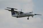 InterSky De Havilland Canada DHC-8-315Q OE-LIE kurz vor der Landung in Berlin-Tegel am 10.06.2011