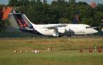 Brussels Airlines Avro Regjet RJ85 OO-DJQ kurz vor dem Start in Berlin-Tegel am 19.06.2011