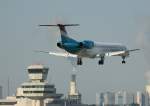 Luxair Embraer ERJ-145LU LX-LGW kurz vor der Landung in Berlin-Tegel am 16.07.2011