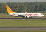 Pegasus Airlines B 737-82R TC-AJP nach der Landung in Berlin-Tegel am 01.10.2011