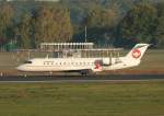 Cimber Air Canadair Regjet CRJ200ER OY-RJA nach der Landung in Berlin-Tegel am 15.10.2011