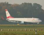 Austrian Airlines B 737-8Z9 OE-LNQ kurz vor dem Start in Berlin-Tegel am 29.10.2011