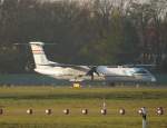 Malev De Havilland Canada DHC-8-402Q HA-LQD kurz vor dem Start in Berlin-Tegel am 26.11.2011