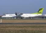 Air Baltic De Havilland Canada DHC-8-402Q YL-BAF beim Start in Berlin-Tegel am 17.03.2012