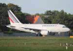 Air France A 318-111 F-GUGE kurz vor dem Start in Berlin-Tegel am 21.07.2012