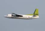 Air Baltic Fokker 50 YL-BAR beim Start in Berlin-Tegel am 22.08.2012