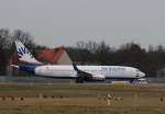 SunExpres B 737-86N TC-SUY kurz vor dem Start in berlin-Tegel am 13.02.2014