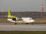 Air Baltic Fokker 50 YL-BAR am 16.12.2006 auf dem Flughafen Berlin-Tegel