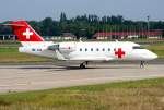 Rega Swiss Air-Ambulance Canadair CL 600 2b-16 Challenger 604 HB-JRA am 13.08.2007 auf dem Flughafen Berlin-Tegel