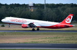 D-ABCC Air Berlin Airbus A321-211  in Tegel beim Start am 07.07.2016