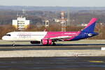 Wizz Air Airbus A321-271NX HA-LGU nach der Landung in Dortmund 11.1.2026