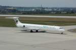 Bulgarian Air Charter MD-82 (LZ-LDY) nach der Landung in Dresden.