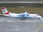 DHC8-300 OE-LTJ der Austrian Arrows ist als Flug OS 215 am 27.2.2009 in Dresden angekommen