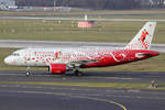 Rossiya Airbus A319-111 VQ-BCP rollt zum Gate in Düsseldorf 27.12.2018