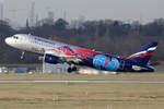 Aeroflot Airbus A320-214 VP-BWE beim Start in Düsseldorf 1.2.2019
