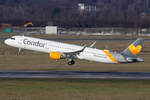 Condor Airbus A321-211 D-ATCC beim Start in Düsseldorf 1.2.2019