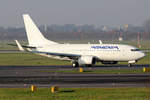 Armenia Aircompany Boeing 737-7CT EK73786 rollt zum Start in Düsseldorf 5.12.2019