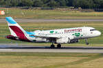 Eurowings Europe Malta Airbus A319-132 9H-EXQ bei der Landung in Düsseldorf 19.7.2025