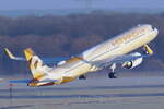 Etihad Airways Airbus A321-251NX A6-LRH beim Start in Düsseldorf 30.12.2025