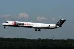 JetTran MD82 YR-MDS im Anflug auf die 23L in DUS / EDDL / Dsseldorf am 13.07.2008