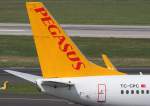 Pegasus Airlines, TC-CPC  Öykü , Boeing, 737-800 wl (Seitenleitwerk/Tail), 02.04.2014, DUS-EDDL, Düsseldorf, Germany 