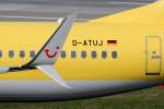 TUIfly (X3/TUI), D-ATUJ, Boeing, 737-8K5 sswl (sswl = Split Scimitar Winglet / Doppelter Krummsäbel Flügelsitze), 03.04.2015, DUS-EDDL, Düsseldorf, Germany