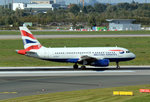 A 319-131 British Airways G-EUPR startet in DUS - 01.10.2015