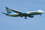Uzbekistan Airways Boeing B767-33P(ER)(BCF) UK-67001, cn(MSN): 28370,
Frankfurt Rhein-Main International, 28.05.2017.