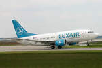 Luxair, LX-LGO, Boeing 737-5C9, msn: 26438/2413,  Château de Clermont , 18.Mai 2005, FRA Frankfurt, Germany.