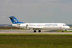 Montenegro Airlines, YU-AOP, Fokker 100, msn: 11332, 18.Mai 2005, FRA Frankfurt, Germany.