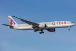 Qatar Airways, A7-BEL, Boeing, B777-3DZ-ER, 14.02.2021, FRA, Frankfurt, Germany