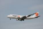 Magma Boeing 747 TF-AMI am 08.05.21 in Frankfurt am Main Flughafen beim Landeanflug von einen Fotopunkt aus fotografiert