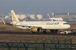 Gulf Air Airbus A321-253NX A9C-NA wird zum Gate geschleppt in Frankfurt 22.1.2026