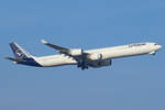 Lufthansa Airbus A340-642 D-AIHF beim Start in Frankfurt 22.1.2026