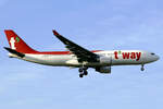 T`Way Airbus A330-223 HL8708 bei der Landung in Frankfurt 19.10.2026