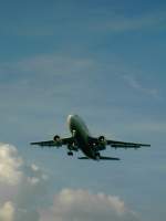 Airbus A 310 im Endanflug auf Frankfurt.