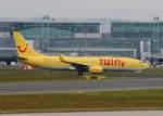 Tuifly B 737-8K5 D-ATUA bei der Ankunft in Frankfurt am 10.06.2013