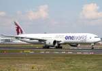 Qatar Airways, A7-BAB  Um-Alamad , Boeing, 777-300 ER (Oneworld-Lackierung), 23.04.2014, FRA-EDDF, Frankfurt, Germany