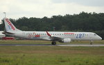 Air Europa,EC-LFZ,(c/n 19000357),Embraer ERJ-195-200LR,14.06.2016,FRA-EDDF,Frankfurt,Germany(Sticker:25 anys fora de joc CANAL4)