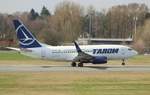 TAROM, YR-BGI, (c/n 28439),Boeing 737-78J(WL), 26.03.2017, HAM-EDDH, Hamburg, Germany (Name: Iasi)